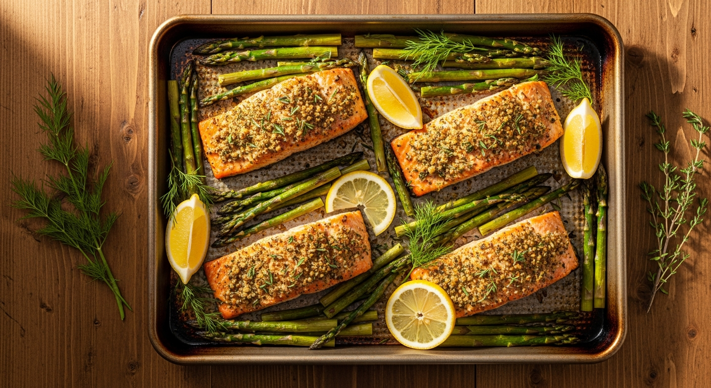 Sheet Pan Lemon Herb Salmon with Asparagus